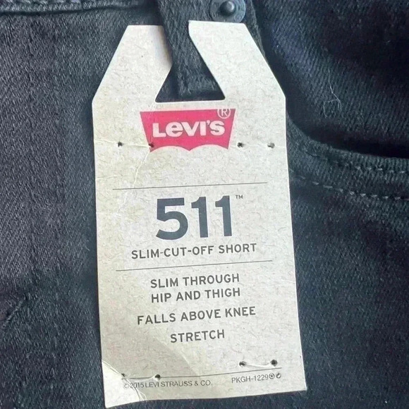 Levi Boys New with Tags 511 Slim Cut-off Black Denim Shorts - Picture 4 of 10